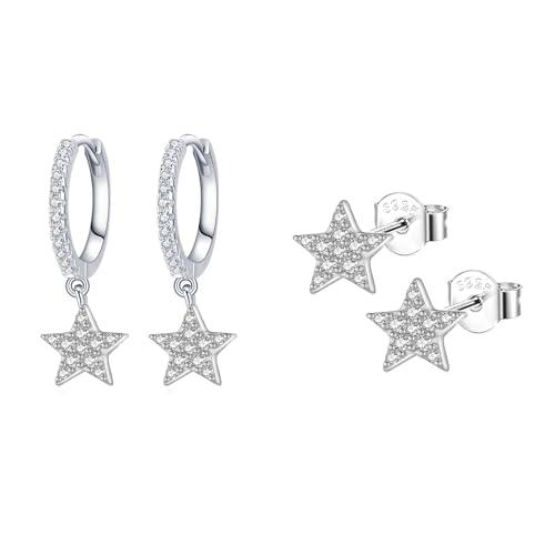 Epoch World 2 Paia Orecchini a Stella da Donna in Argento 925