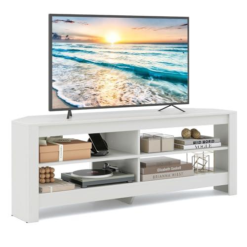 Mobile Porta TV Angolare COSTWAY con Presa Elettrica per TV fino a 65''