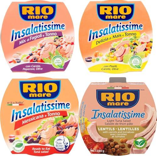 Rio Mare Insalatissime: Assortimento di 4 Gusti (Mais, Fagioli, Lenticchie, Messicana) con Tonno