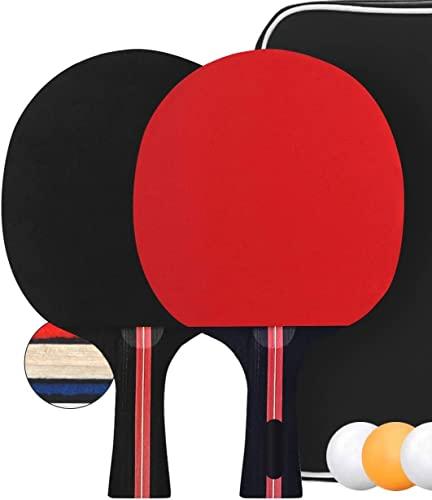 HAFERL Set Ping Pong: 2 Racchette e 3 Palline con Custodia