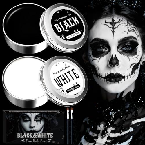 Trucchi Halloween Viso, Bianco e Nero per Effetti Speciali e Cosplay