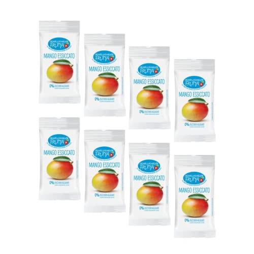 Semplicemente Frutta | 8 Confezioni Mango Essiccato | 100% Frutta Sacchetto Mango Essiccato - 8 x 25 Gr | Frutta Senza Zuccheri Aggiunti