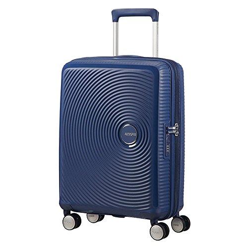 American Tourister Soundbox - Valigia Spinner Espandibile da cabina, 55 cm, 41 L, Blu (Midnight Navy)
