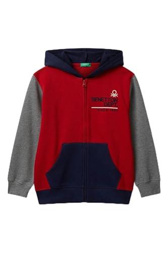 United Colors of Benetton Giacca con Cappuccio Multicolor Bambino