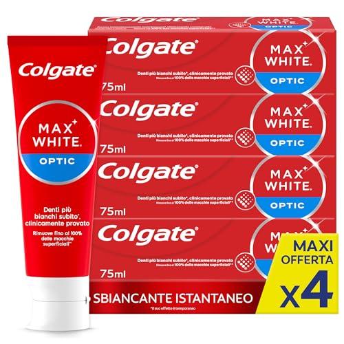 Colgate Max White Optic - Dentifricio Sbiancante - 4x75ml