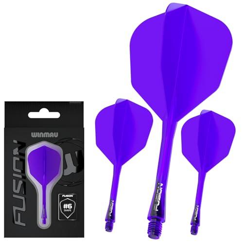 WINMAU Freccette Fusion - Sistema Integrato di Volo e Albero - No.6 Forma e Design - Viola, Lunghezza Intermedia