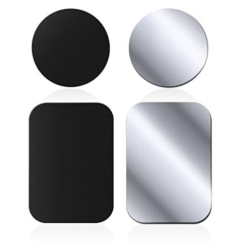 Rouclo Set di 4 Piastre Metalliche Autoadesive per Supporto Magnetico Auto