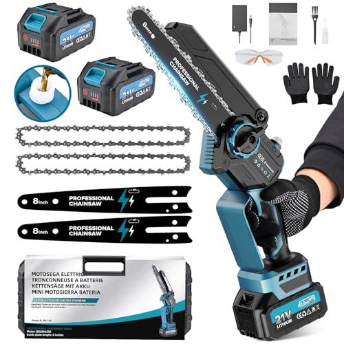 Motosega a Batteria Brushless con 2 Batterie e Lubrificazione Automatica