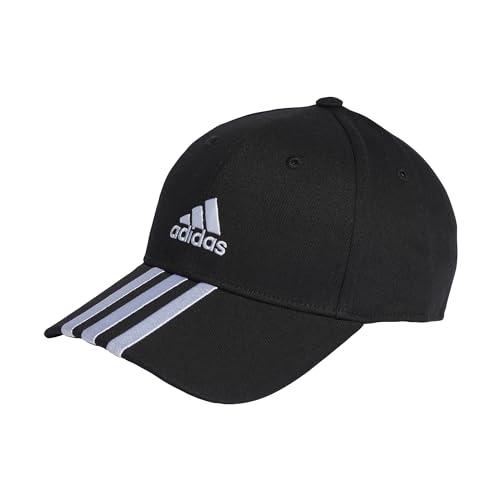 adidas 3-Stripes Cotton Twill Baseball Cap, Unisex-Adulto, Black/White, M