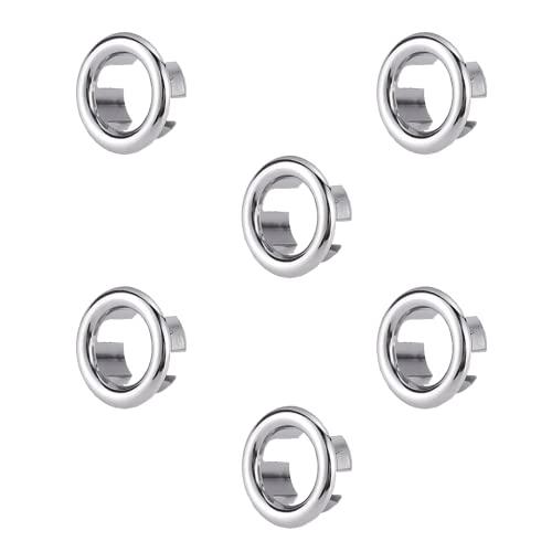 Anelli di Troppo Pieno Cromati per Lavabo - Set da 6 Pezzi