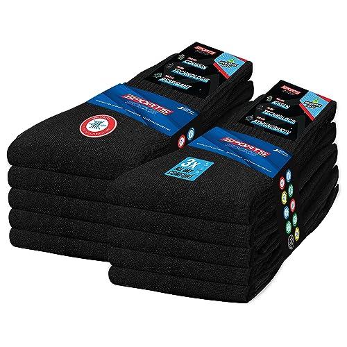 SOXCO 10 Paia Calzini Uomo Sportivi Spugna Running Trekking