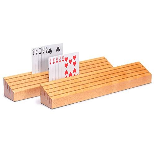 Yellow Mountain Imports, Porta Carte da Gioco XL in Legno Massello di Faggio - Set da 2