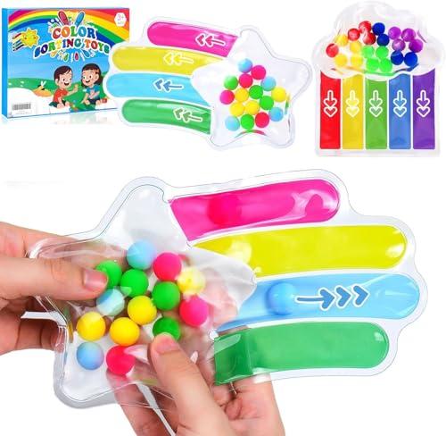 Felly 2 pezzi Giochi Sensoriali Gioco Gel Anti Stress Autismo Giocattoli, Giocattoli Sensoriali di Ordinamento dei Colori, Giochi Montessori per bambini Ragazzi Ragazze Regali 3+ anni