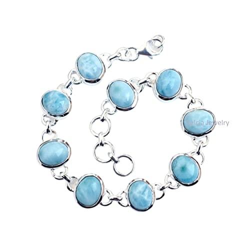 Bracciale in Argento Sterling 925 con Larimar Blu