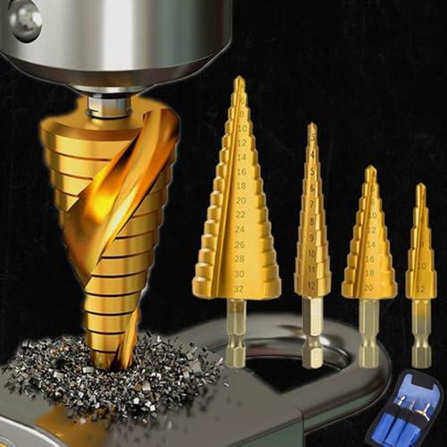 Set di Punte per Trapano HSS Rivestite in Titanio per Legno e Metallo