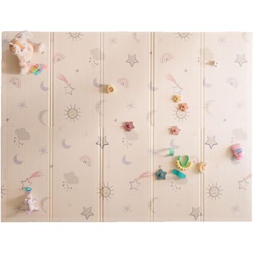 Nuby - Tappeto Gioco Bebè Imbottito Pieghevole e Reversibile - Motivo Stelle e Cielo