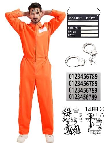Costume da Carcerato Arancione - Tuta Completa per Uomo e Donna