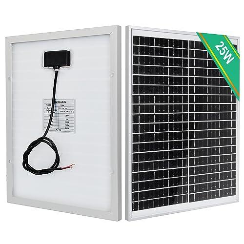 Pannello Solare ECO-WORTHY 25W 12V Impermeabile per Auto, Camper e Campeggio