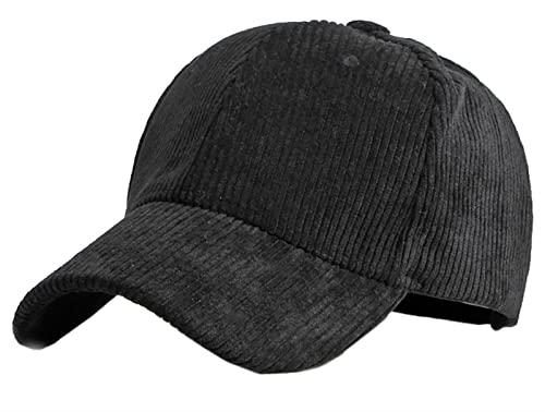 Cappellino da Baseball Classic Unisex GIBZ in Velluto a Coste Nero