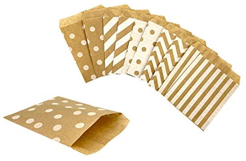 PAKNOR® Sacchetti di Carta Marrone - 50 Sacchetti Regalo 13x17cm