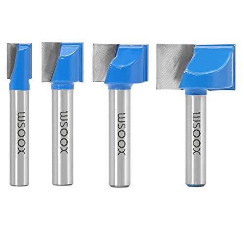 WSOOX - Set di 4 Punte per Fresatura del Legno con Codolo da 8 mm