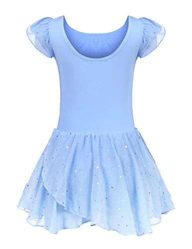 Trudge - Vestito da danza per bambine, maniche corte/lunghe, cotone, tutù