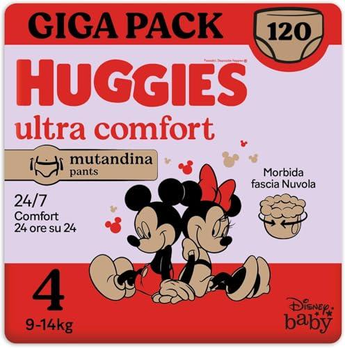 Huggies Ultra Comfort Pannolini Taglia 4 (9-14 Kg) - Pacco Maxi 120pz