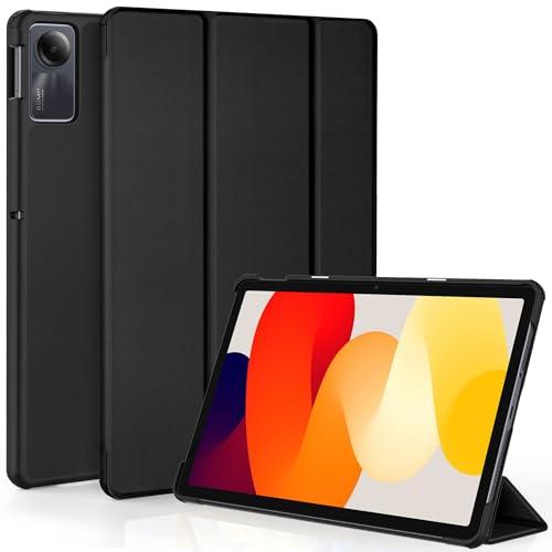 EasyAcc Custodia Cover Compatibile con Xiaomi Redmi Pad SE 11 Pollici 2023, Ultra Sottile Smart Cover in Pelle, Nero