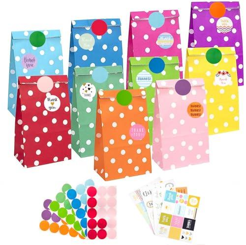 Sacchetti Regalo Colorati PAKNOR® con Adesivi - Set da 40