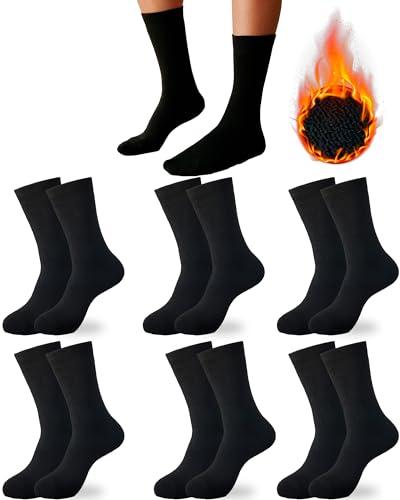 DIVABONNA 6 Paia Calze Termiche - Calze Termiche Uomo - Calzini Termici Uomo - Calzettoni Uomo Invernali