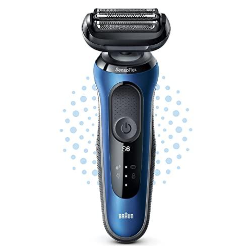 Braun Series 6 61-B1000s Rasoio Elettrico Barba Blu con Tecnologia SensoFlex