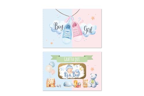 10 Bigliettini per annuncio sesso nascituro It's a Boy, Biglietto nascita bimbo, Gratta e Vinci Gender Reveal