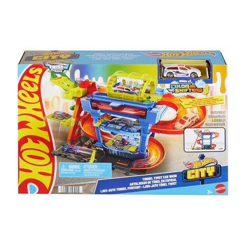 Hot Wheels City Autolavaggio con Tunnel Cambia Colore