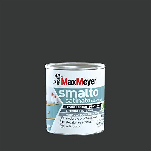 Maxmeyer Smalto All'Acqua Poliuretanico Satinato Nero 0,125 L