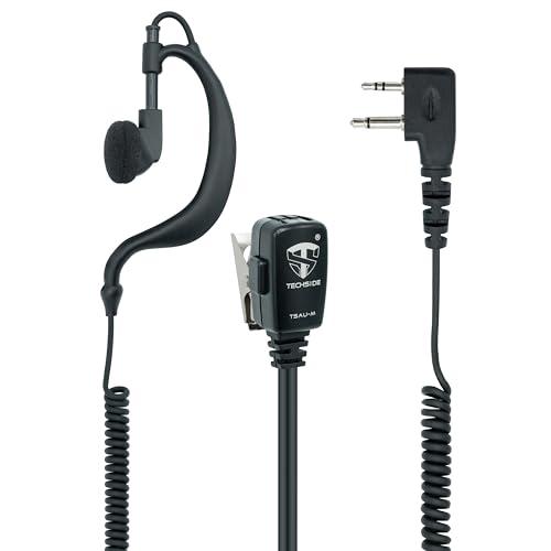 TechSide Microfono Auricolare Avvolgente Doppio Cavo a Spirale 2 pin Midland
