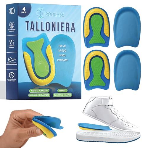 Podcase - Set Di 4 Talloniere In Silicone Plantare Ortopedico Per Correggere Fascite Plantare E Spina Calcaneare - Solette Gel Unisex Per Tallonite E Spina Calcaneare (Verde, S(35-40))