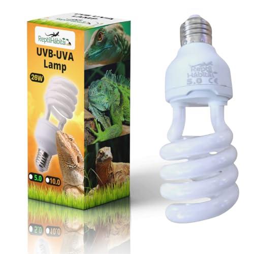 ReptilHábitat Lampada UVB 10.0 UVA 13W E27 per Terrario