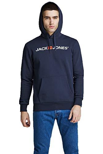 JACK & JONES Jjecorp Logo Sweat Hood Noos - Felpa con Cappuccio Uomo Blu Navy