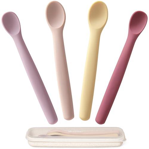 Moonkie Cucchiaini in Silicone per Neonati - Set da 4