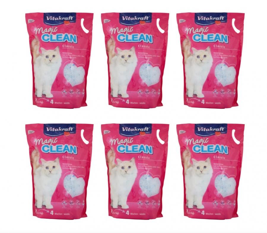 Vitakraft Magic Clean Lettiera per Gatti in Silicio - Confezione da 6 x 5L