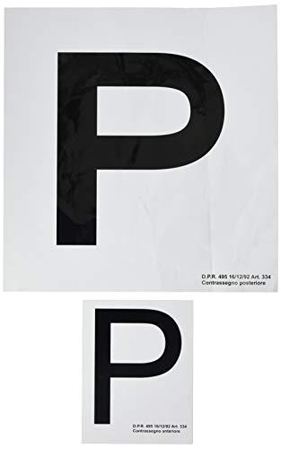 4R Quattroerre.it - 1570 - Contrassegno Adesivo “P” Principiante, Set di 2 Pezzi Anteriore + Posteriore