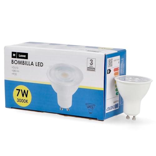 M Ledme - Confezione da 6 Lampadine LED SMD Plus GU10 7W Luce Calda
