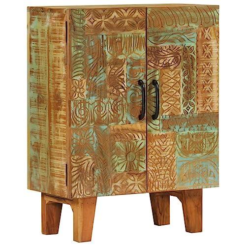 Credenza Intagliata a Mano in Legno Massello di Recupero - Stile Retrò Unico