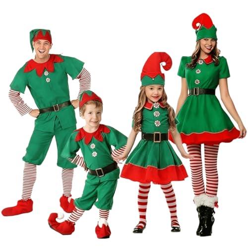 Set Famiglia Costumi Natale Elfo - Abbigliamento Festivo Coordinato
