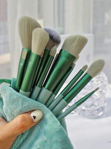 Set di 13 pennelli da trucco morbidi e soffici professionali per fondotinta in polvere, ombretto, kabuki, strumento di bellezza con borsa, spugna per trucco, regalo di bellezza per principianti