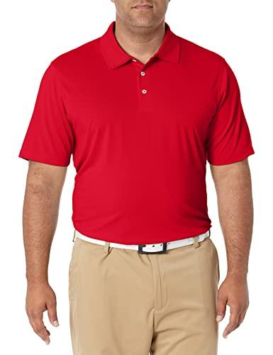 Amazon Essentials Polo da Golf a Maniche Corte Traspirante Ad Asciugatura Rapida Uomo, Rosso Ciliegia, L