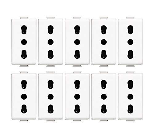 BTicino ASTAM5180 Presa Bipasso Standard Italia, Kit 10 Pezzi, Colore Bianco