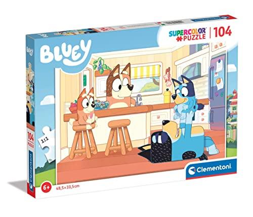 Clementoni - 27169 - Supercolor Puzzle - Bluey - 104 Pezzi - Puzzle Bambini 6 Anni, Puzzle Cartoni Animati - Made In Italy