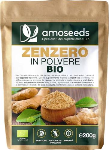 Zenzero in Polvere Biologico 200g Amoseeds