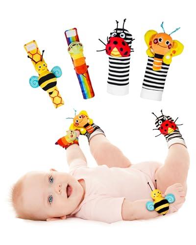 Infinno Calze da Polso Sonaglio Neonato in Morbido Peluche